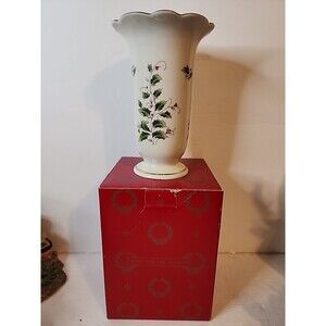 Vintage Home For The Holidays Vase with Holly & Berry design Made In Japan
